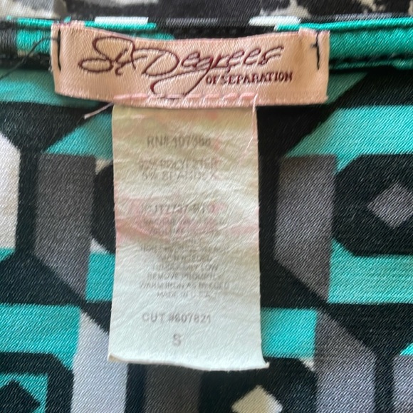 Six Degrees of Separation Cap Sleeve Turquoise Top - Size Small - Picture 4 of 5